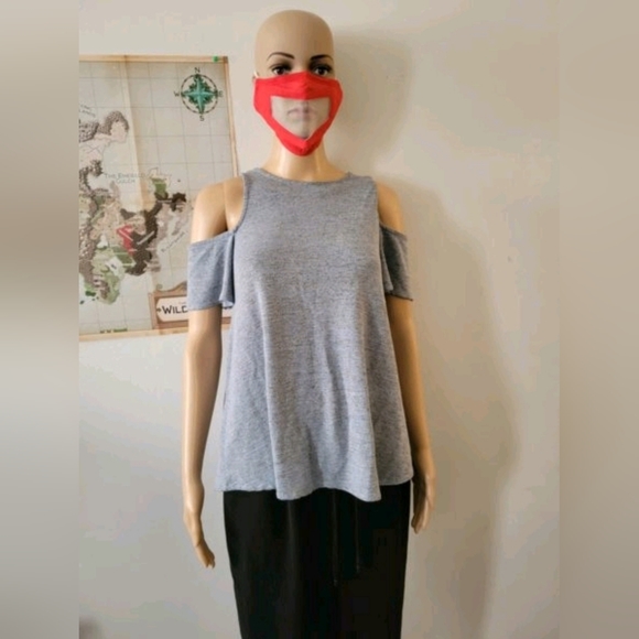 Win.e Blue Cold Shoulder Top size 8 - Picture 1 of 4